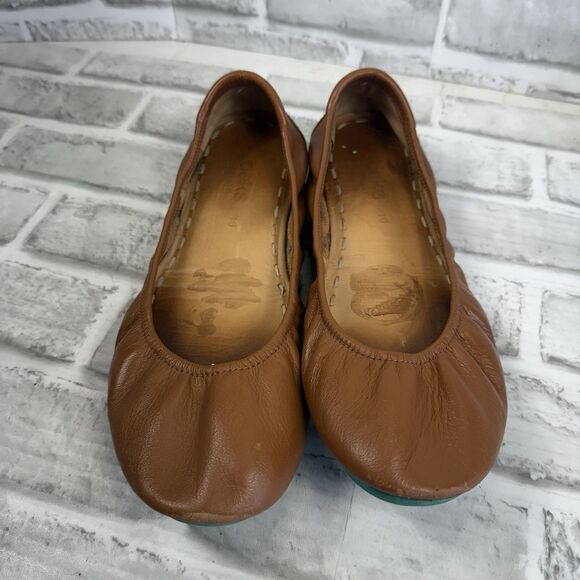 Tieks Women's 10 Chestnut Leather The Ballet Flat Matte Full Grain Comfort Shoes - Picture 14 of 15